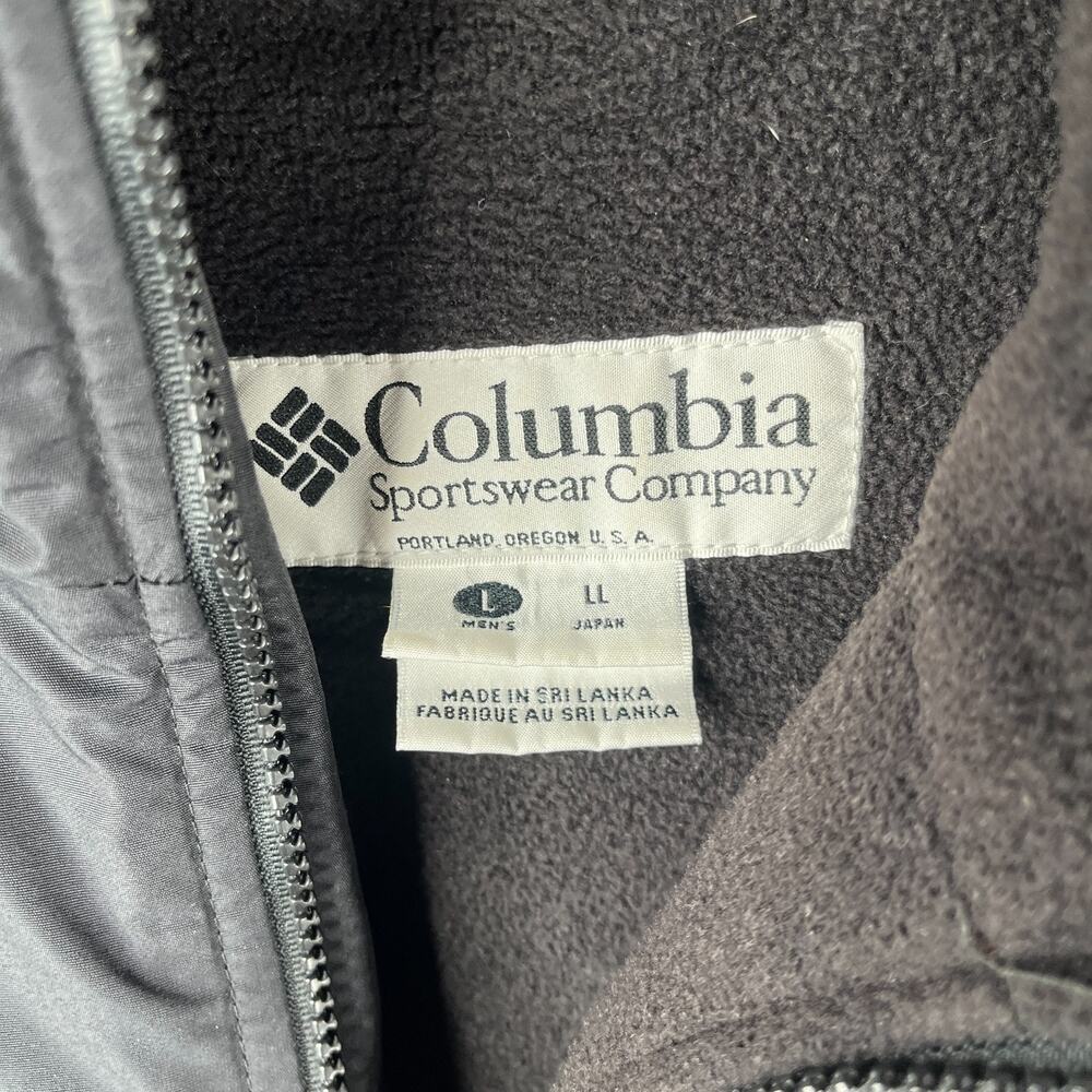 Vintage Columbia Winter Fleece Lined Jacket Mens Large Black Hooded Pockets VTG - Picture 6 of 16